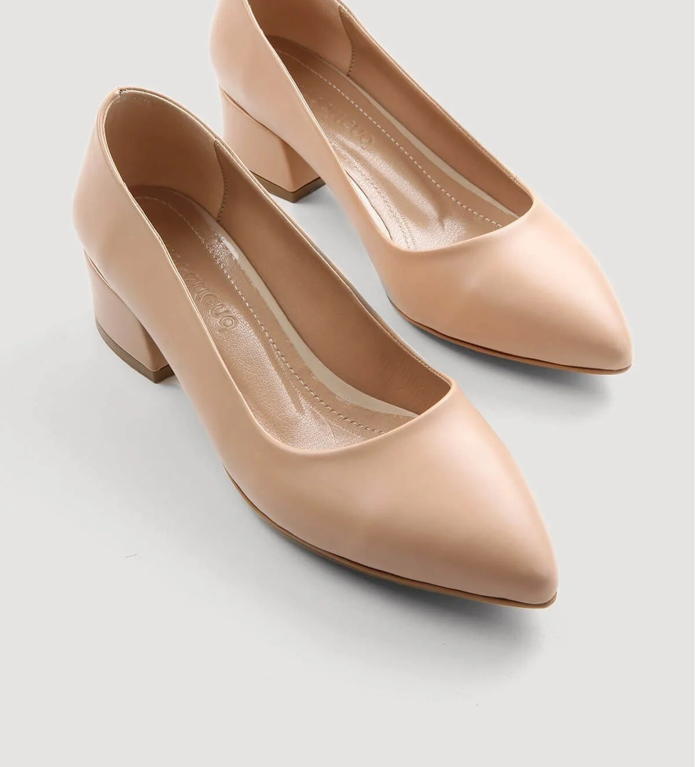Kadın Günlük Topuklu Ayakkabı NUDE CİLT