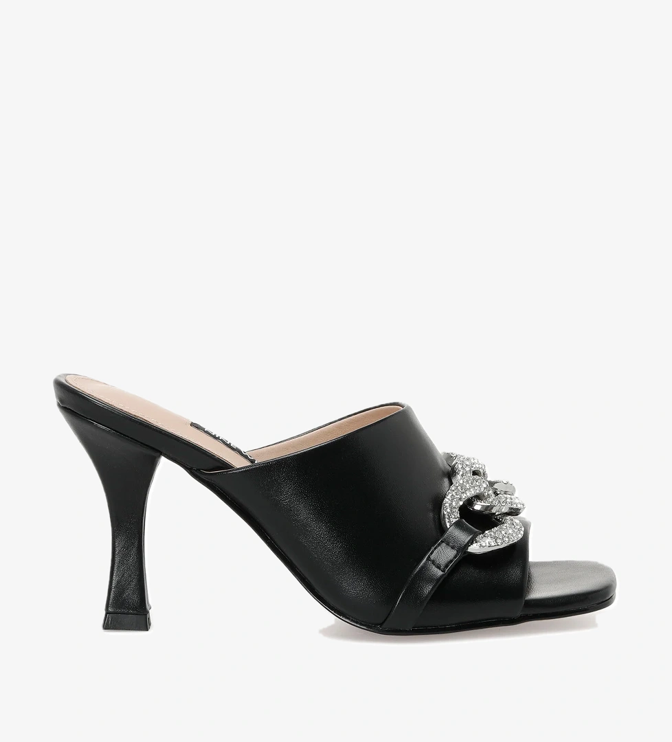 BERNE 2PR Siyah Kadın Topuklu Terlik - Görsel 1