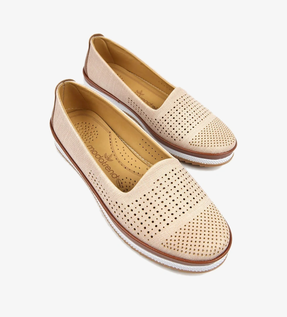 Ccway Kadın Günlük Ayakkabı Krem Laci̇ Kot model görseli