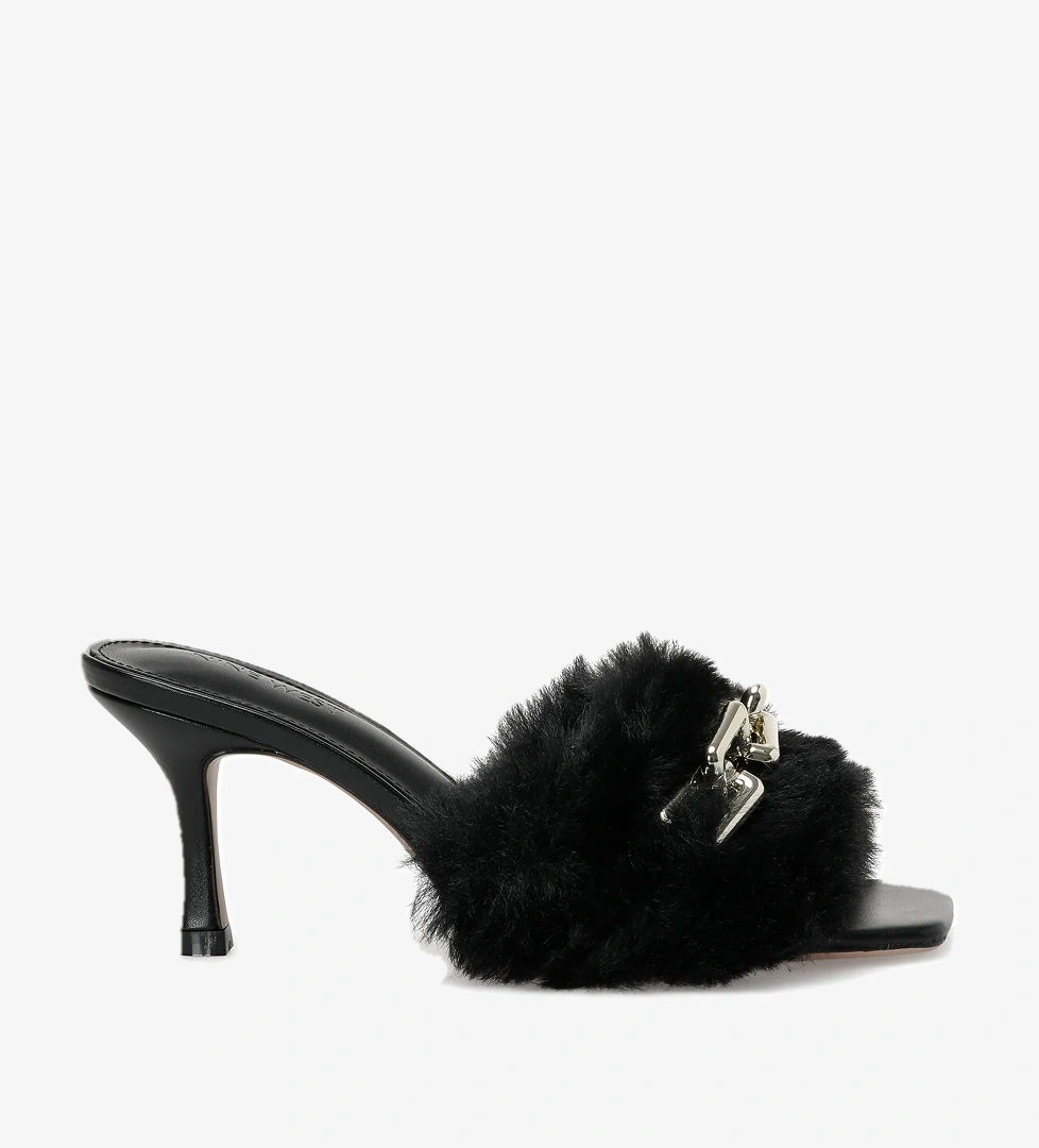 AMORE 2PR Siyah Kadın Topuklu Terlik - Görsel 1