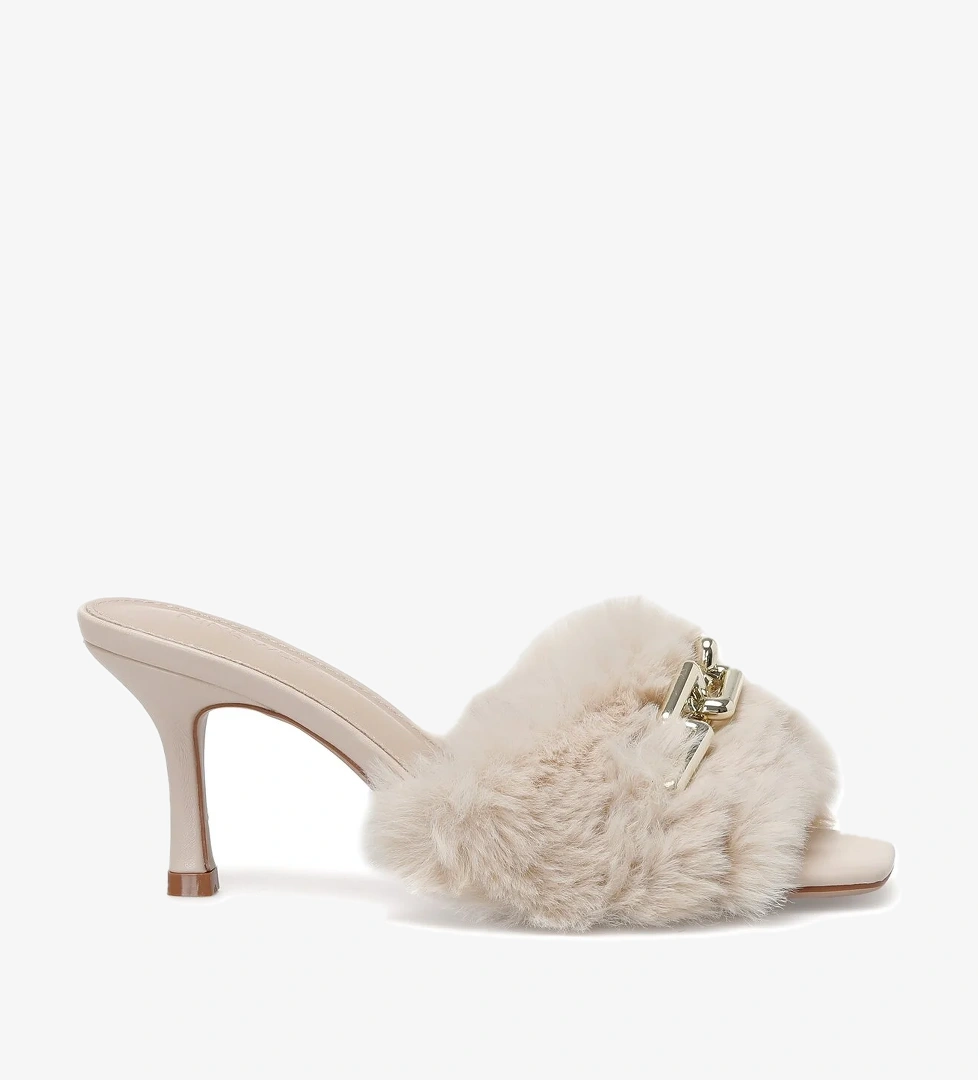 Nine West AMORE 2PR Pudra Kadın Topuklu Terlik - Görsel 1