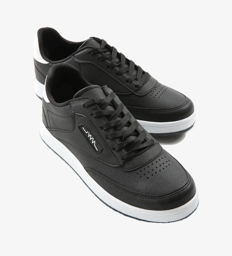 Kadın Bağcıklı Spor Ayakkabı SİYAH ARKA BEYAZ