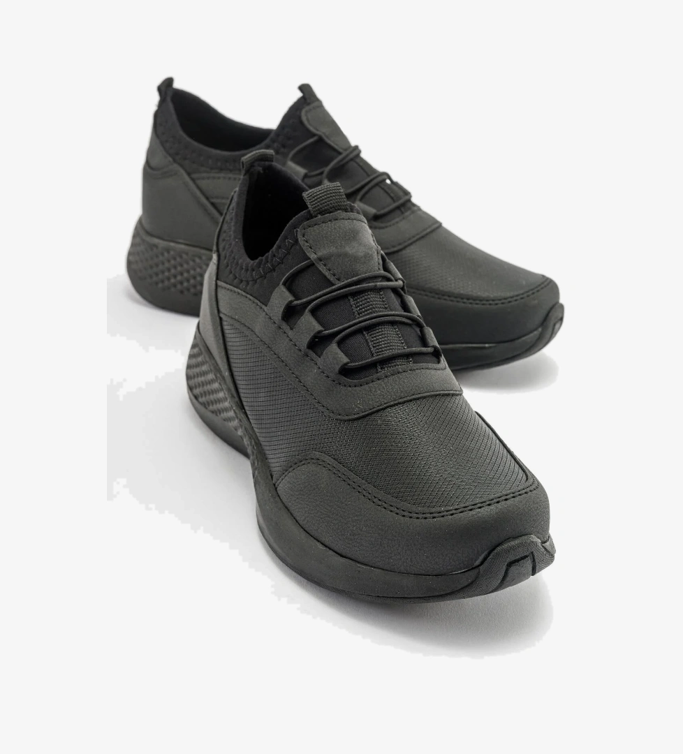 Kadın Streçli Spor Ayakkabı SİYAH SİYAH - Görsel 1