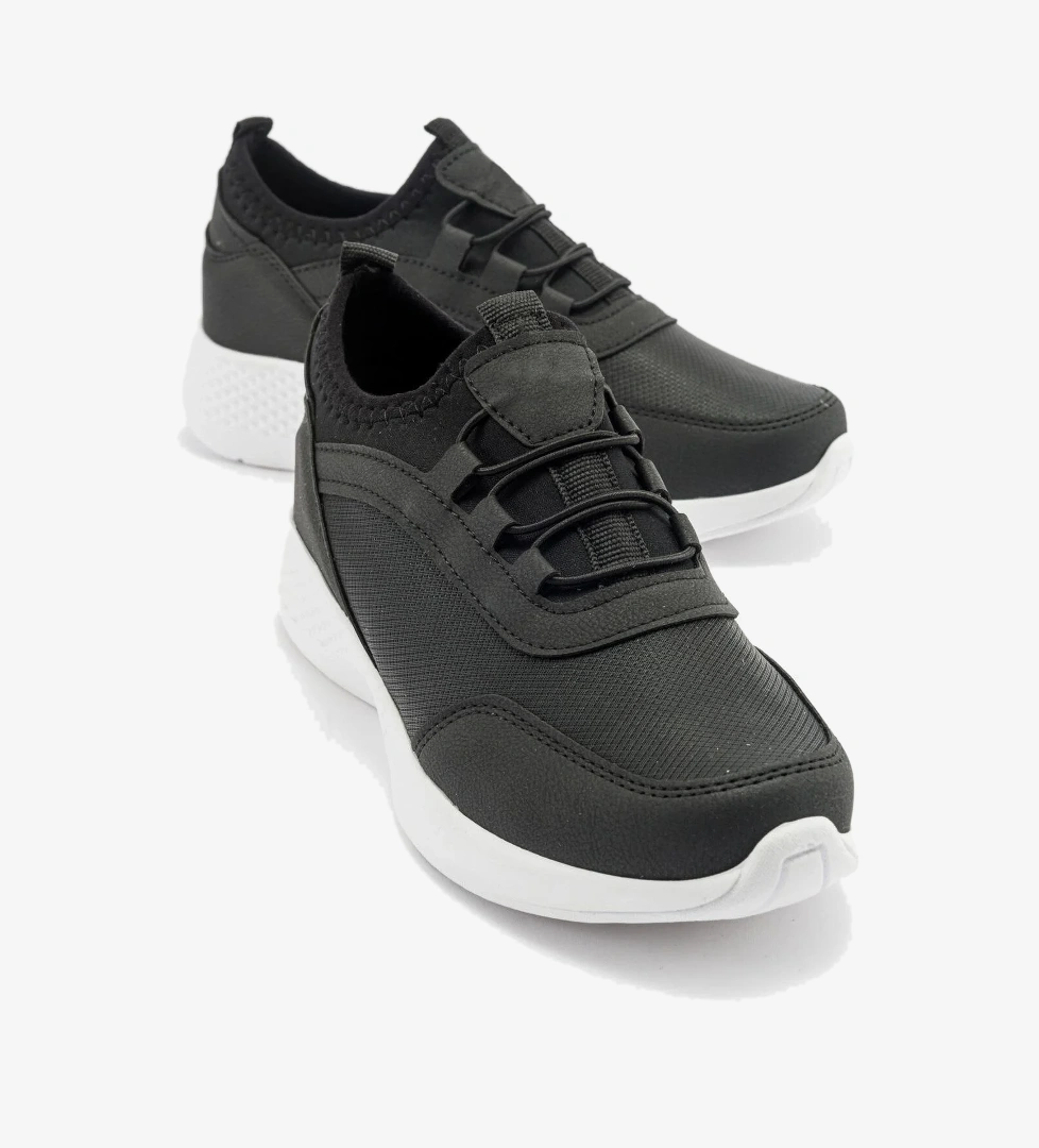 Kadın Streçli Spor Ayakkabı SİYAH BEYAZ