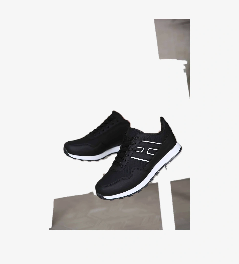 Ccway Kadın Bağcıklı Spor Ayakkabı SİYAH BEYAZ model görseli
