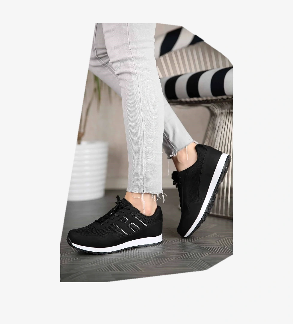 Kadın Anorak Spor Ayakkabı SİYAH AYNA