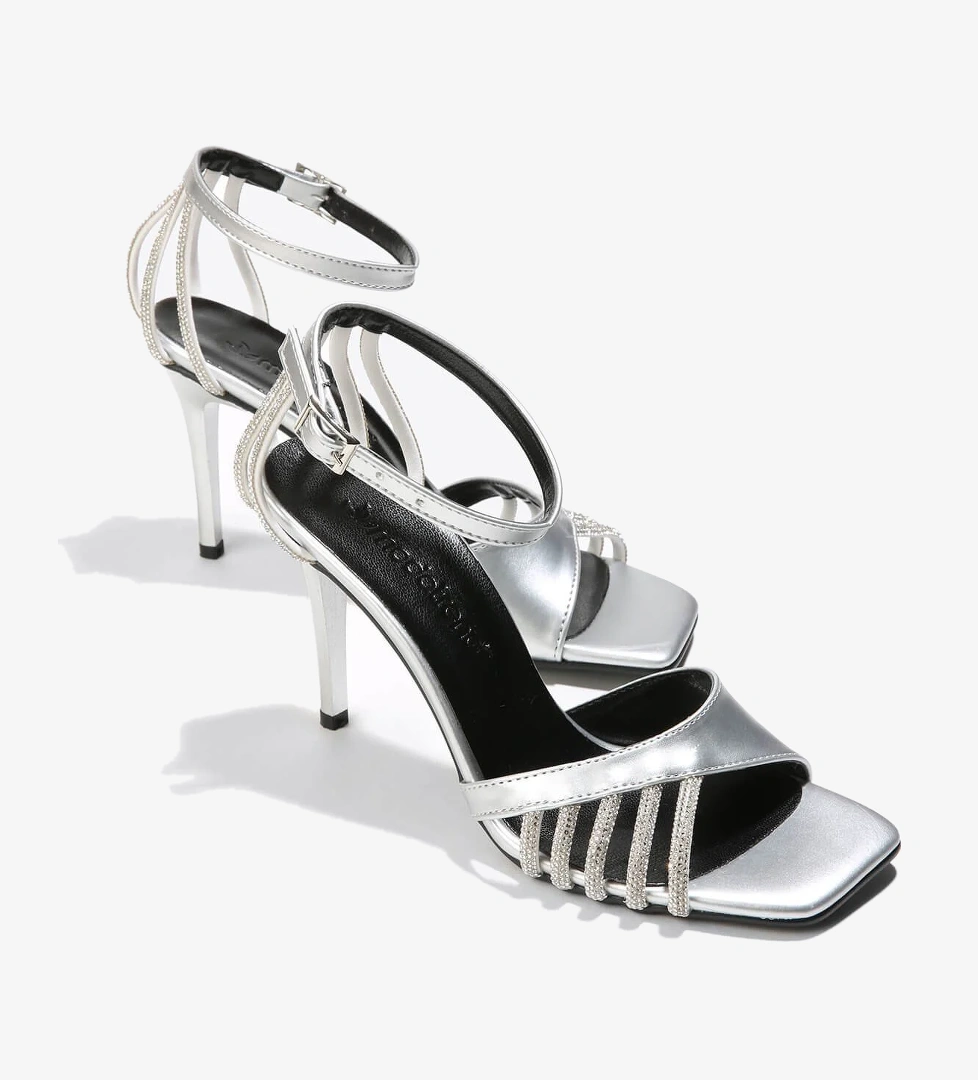 Ccway Kadın Taşlı Topuklu Sandalet Ci̇lt model görseli