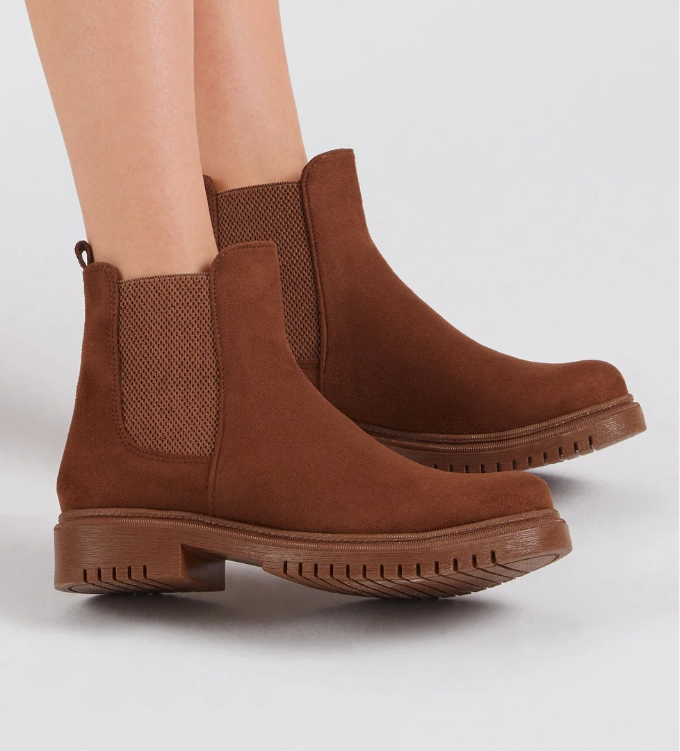 Kadın Taba Süet Lastikli Rahat Kalıp Bot