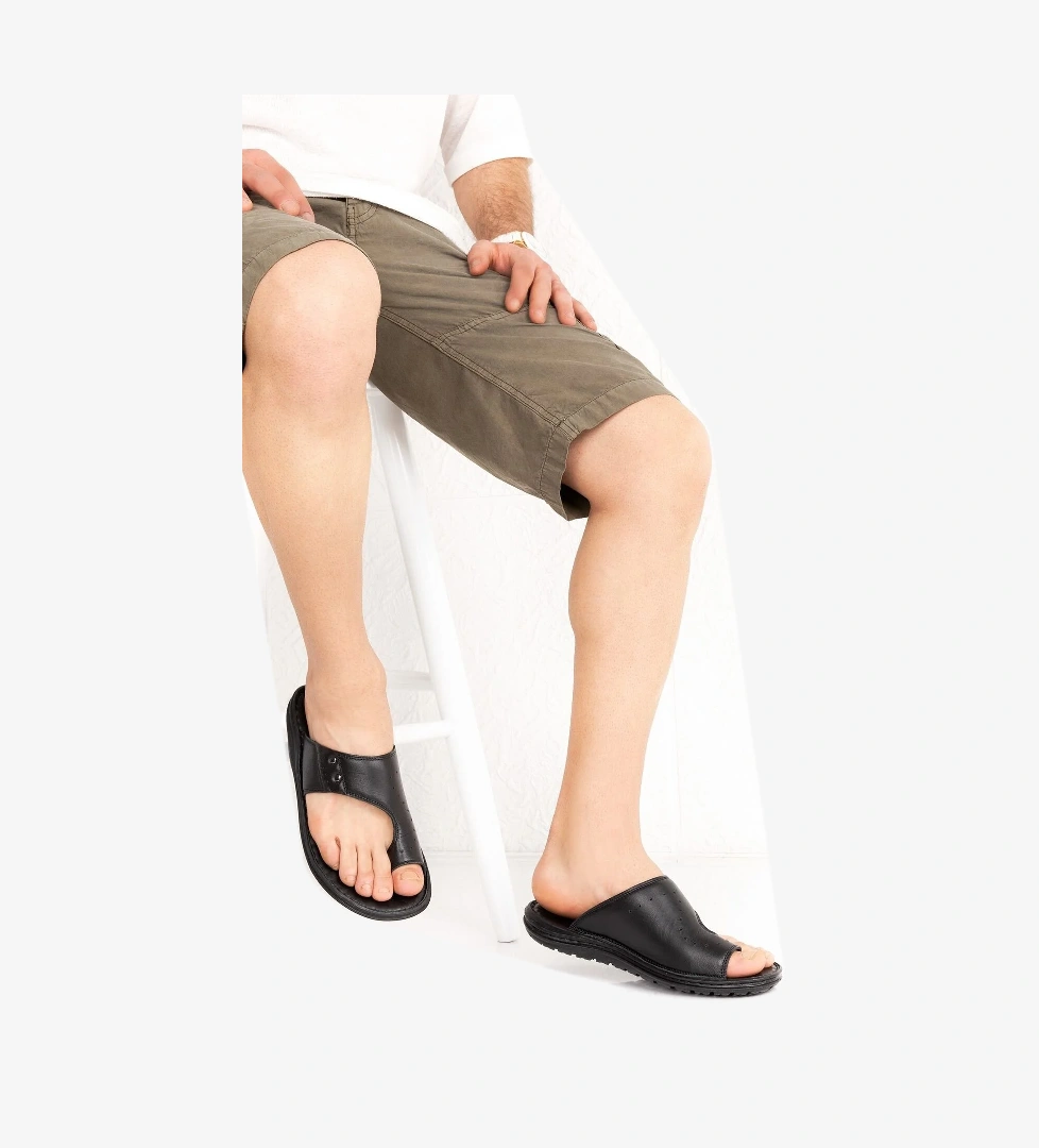 Gondol Erkek Hakiki Deri Parmak Arası Terlik kml.216