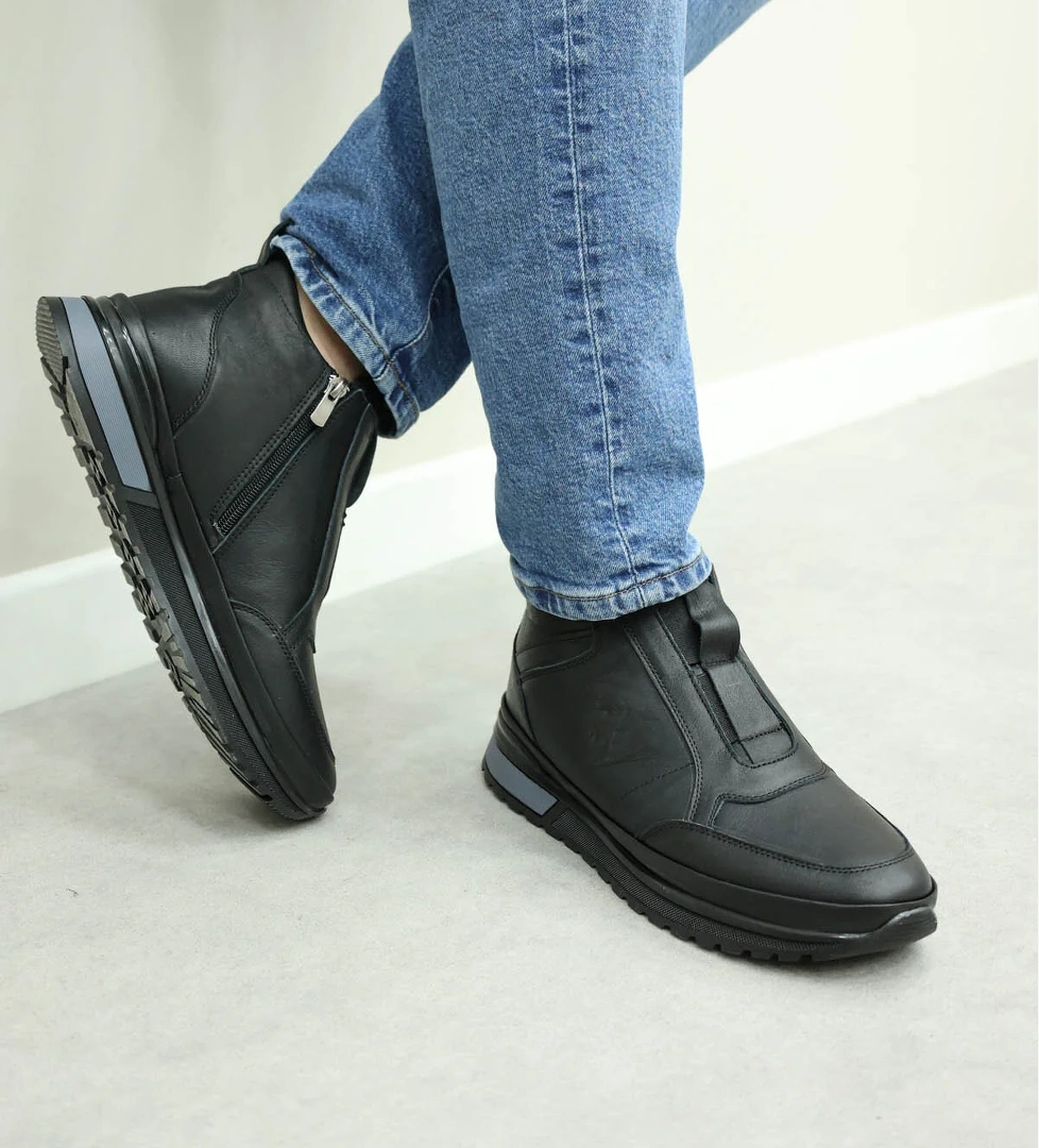 Hakiki Deri Kürklü Erkek Spor Bot 856KMA717 - Görsel 1