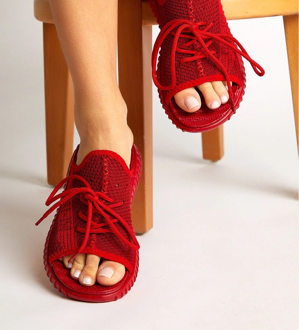 Unisex Kırmızı Triko Özel Üretim Terlik Tbtr