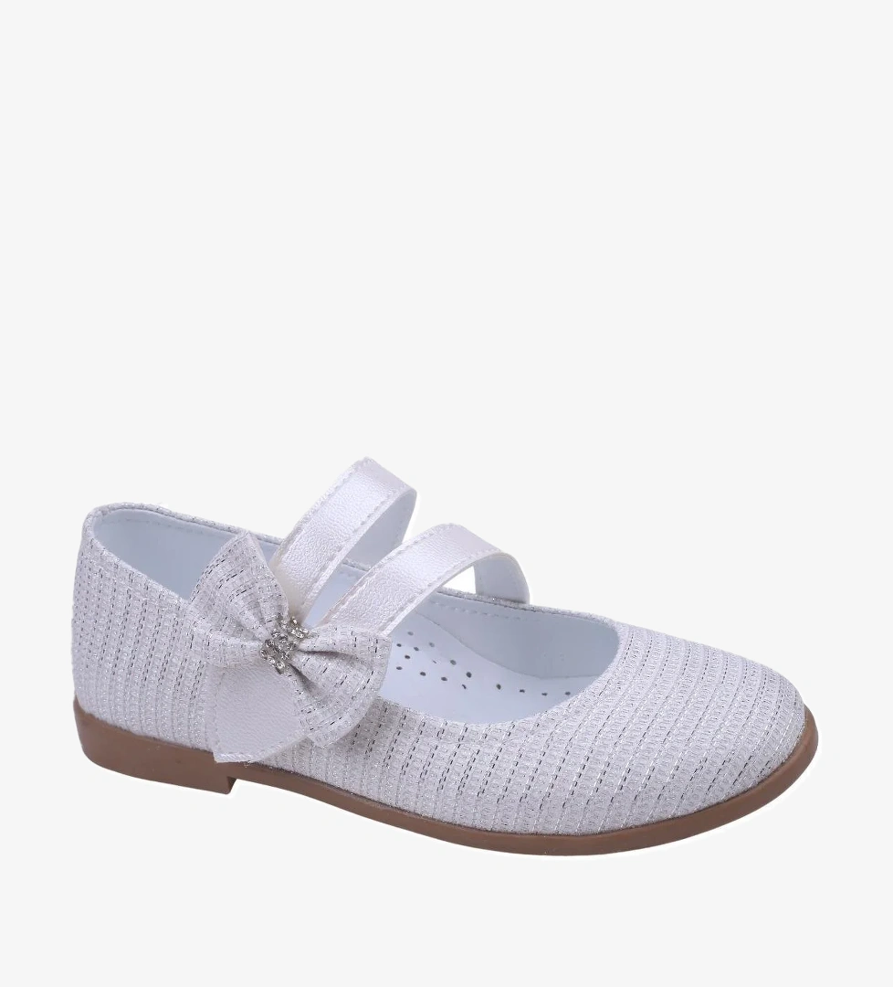 Ortaç 2081 Kız Çocuk Balerin Fiyonk Cırtlı Babet Ayakkabı