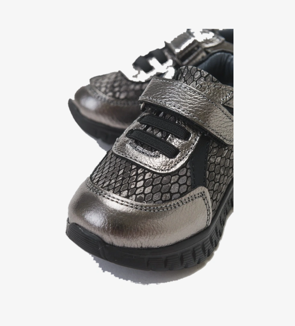 Kız Çocuk Platin Hakiki Deri Günlük Çocuk Ayakkabı