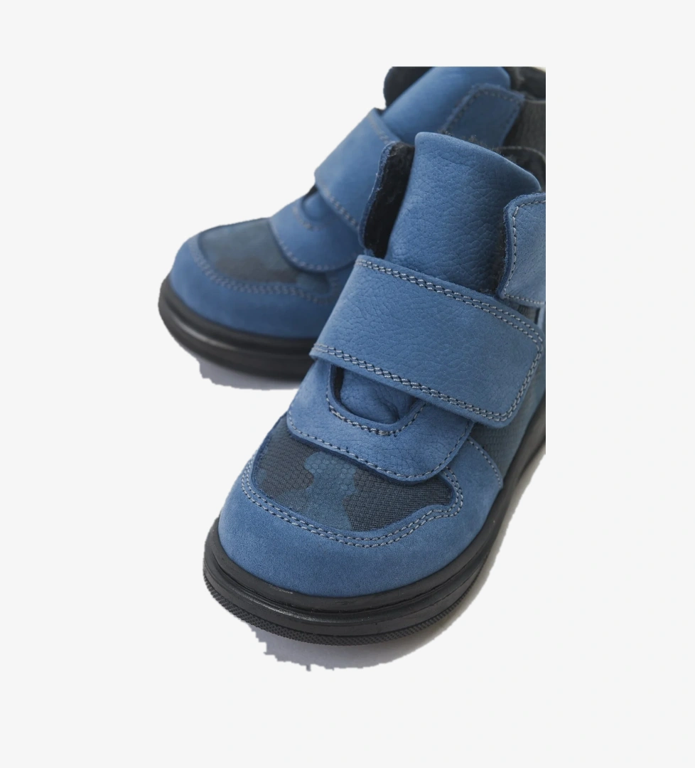 Erkek Çocuk Mavi Hakiki Deri Çocuk Bot