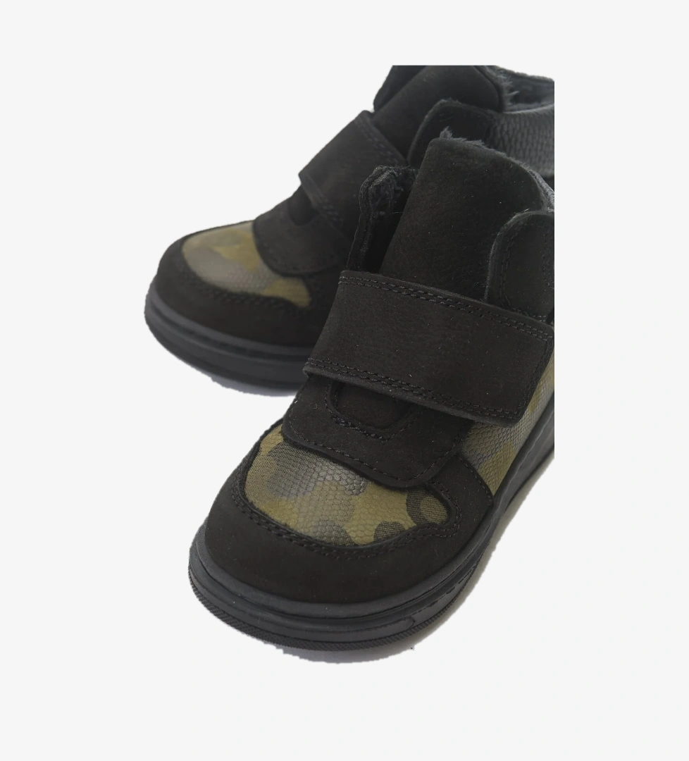 Erkek Çocuk Siyah Hakiki Deri Çocuk Bot