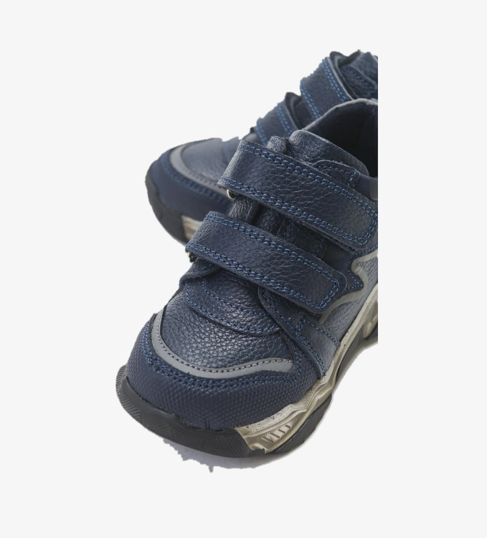 Erkek Çocuk Lacivert Hakiki Deri Çocuk Bot