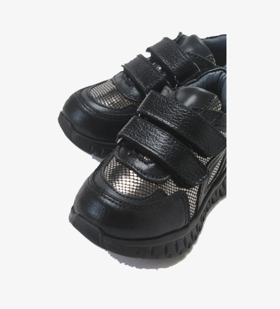 Kız Çocuk Siyah Hakiki Deri Günlük Çocuk Ayakkabı