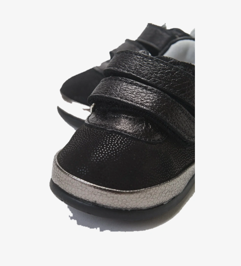 Kız Çocuk Siyah Hakiki Deri İlk Adım Günlük Ayakkabı