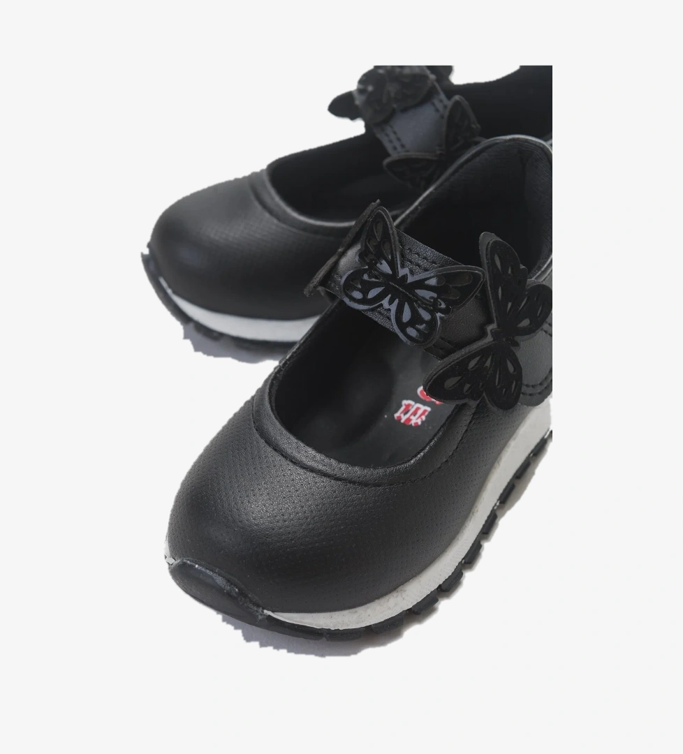 Mnpc Kız Çocuk Siyah Suni Deri Çocuk Babet model görseli