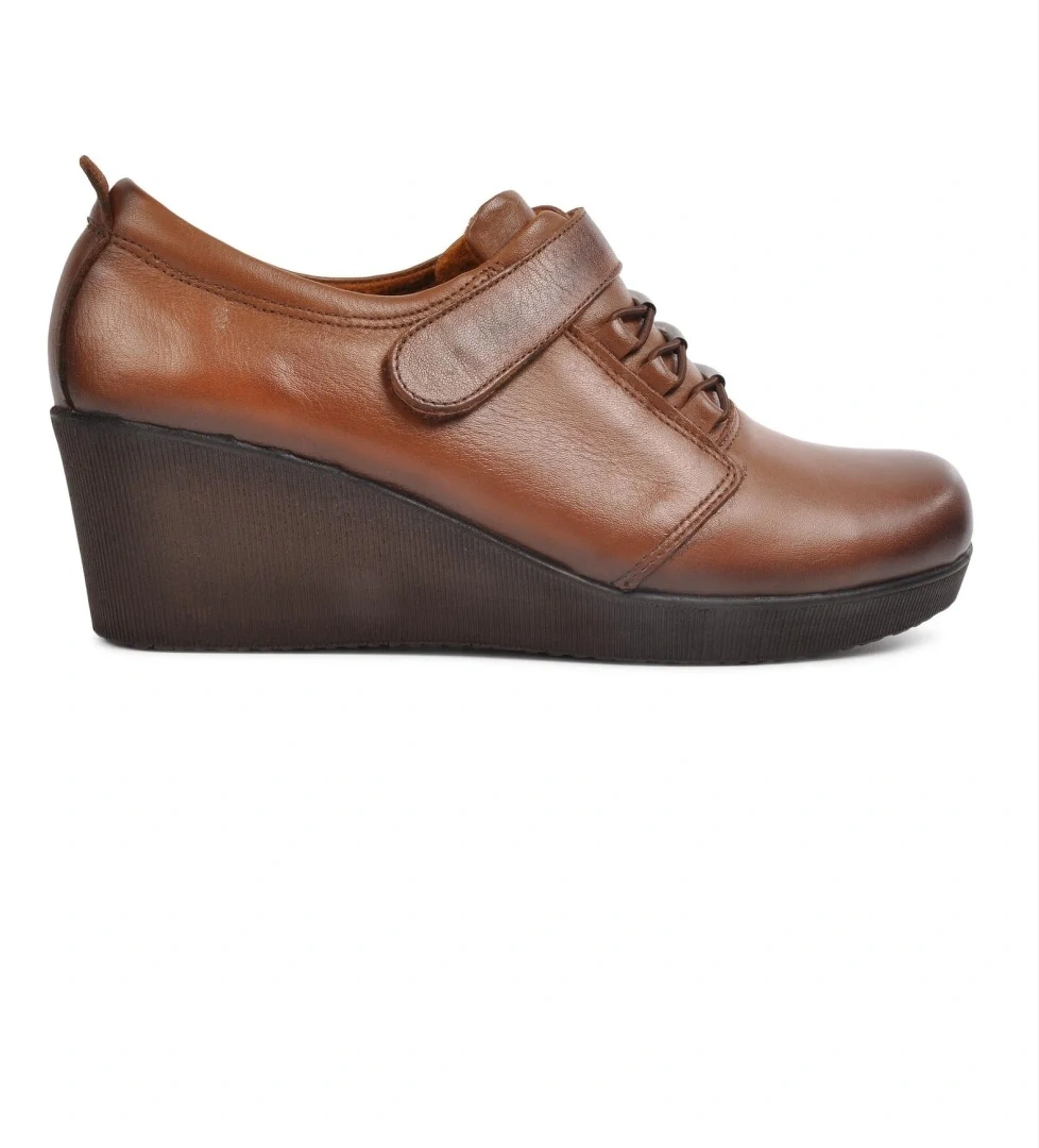 385 Ceviz Kadın Hakiki Deri Comfort Günlük Ayakkabı - Görsel 1