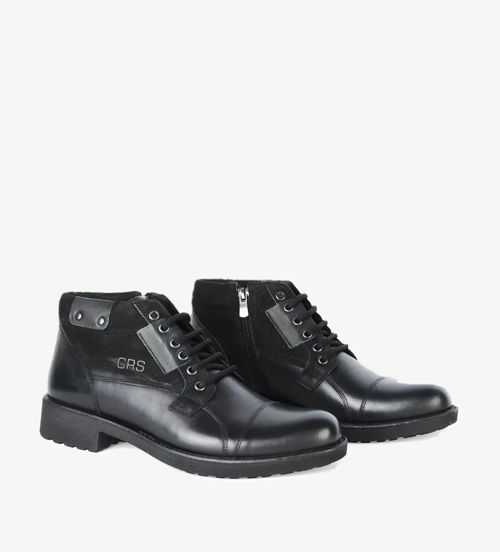 Crısso B458 Siyah Kauçuk %100 Deri Erkek Bot Ayakkabı - Görsel 1