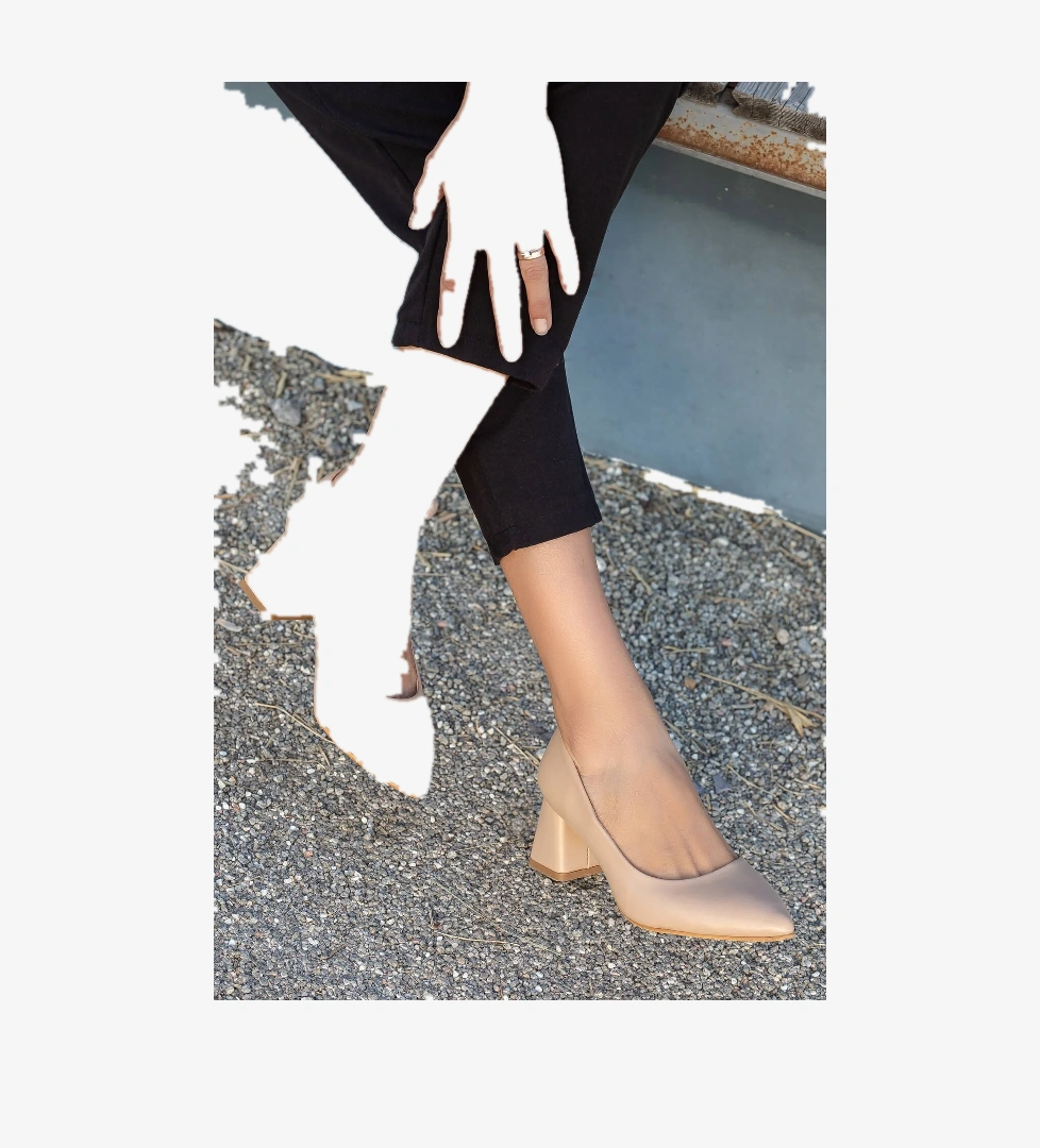 Kadın Topuklu Ayakkabı BEJ CİLT