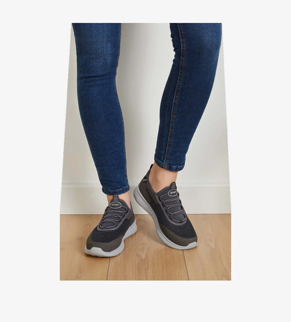 Unisex Ortopedik Konforlu Yürüyüş Spor Sneaker Ayakkabı Füme Buz