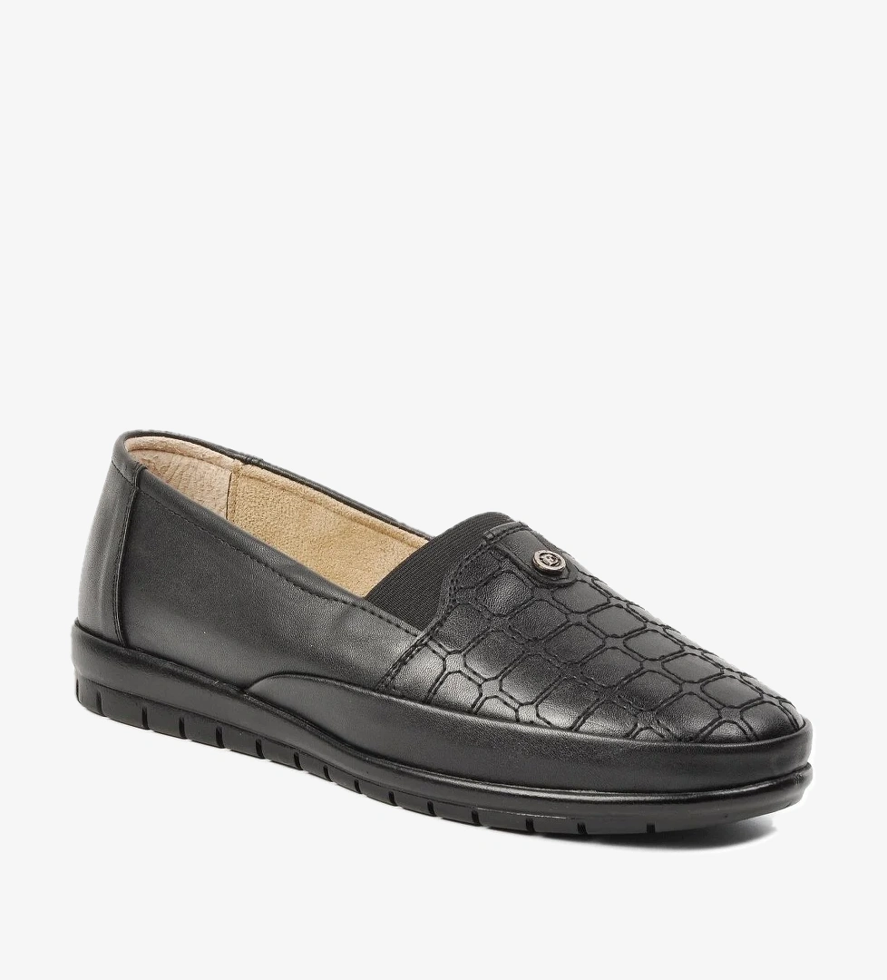 146 Siyah İçi Dışı Hakiki Deri Kadın Günlük Ayakkabı - Görsel 1