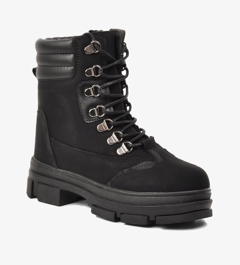 Walkway Sumi-F Siyah-Zümrüt İçi Kürklü Fermuarlı Çocuk Bot model görseli