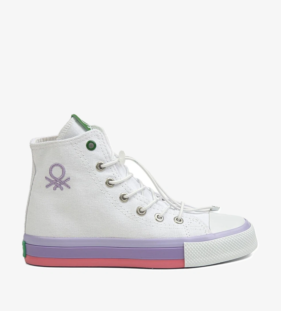 ® | BN-30193 - 3394 Beyaz Lila - Çocuk Spor Ayakkabı