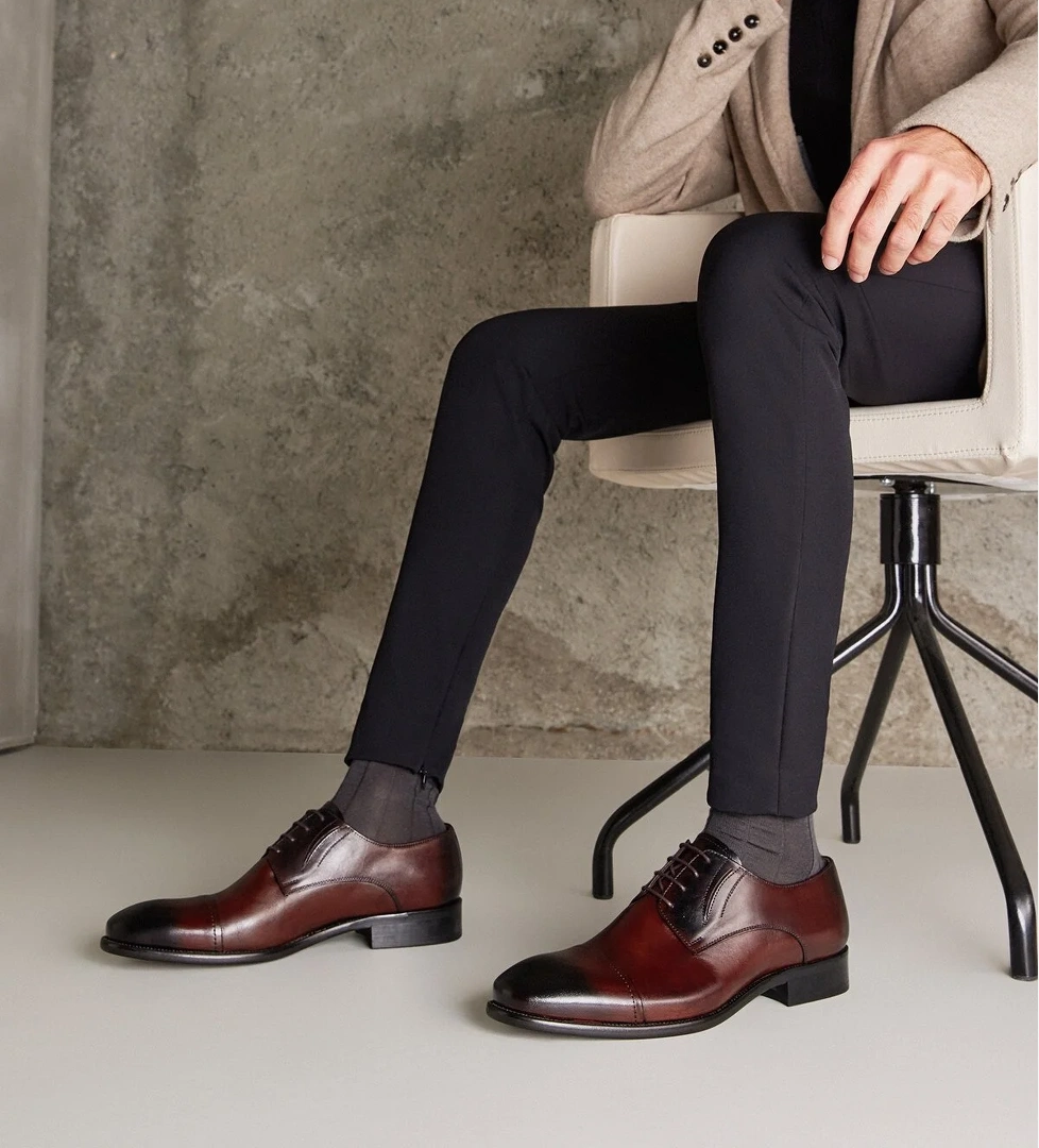 Erkek Hakiki Deri Ayakkabı 133145Z396 Kahve - Görsel 1