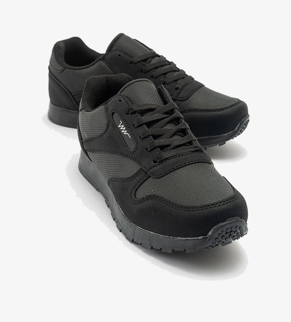 Ccway Kadın Bağcıklı Cilt Spor Ayakkabı SİYAH SİYAH model görseli