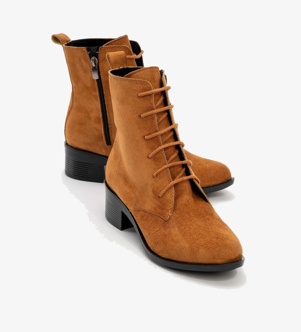 Kadın Yuvarlak Burunlu Bot TABA SÜET - Görsel 1