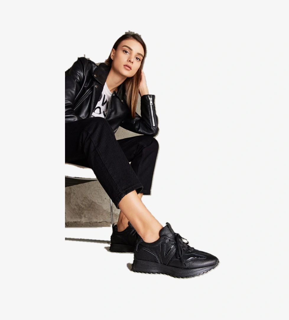 Kadın Hakiki Deri Sneaker 1431000Z4660 Siyah