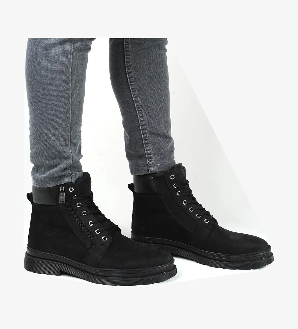 Bulldozer 220235 Siyah Nubuk Kışlık Erkek Deri Bot model görseli