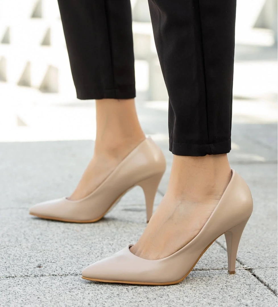 Kadın Topuklu Ayakkabı BEJ CİLT