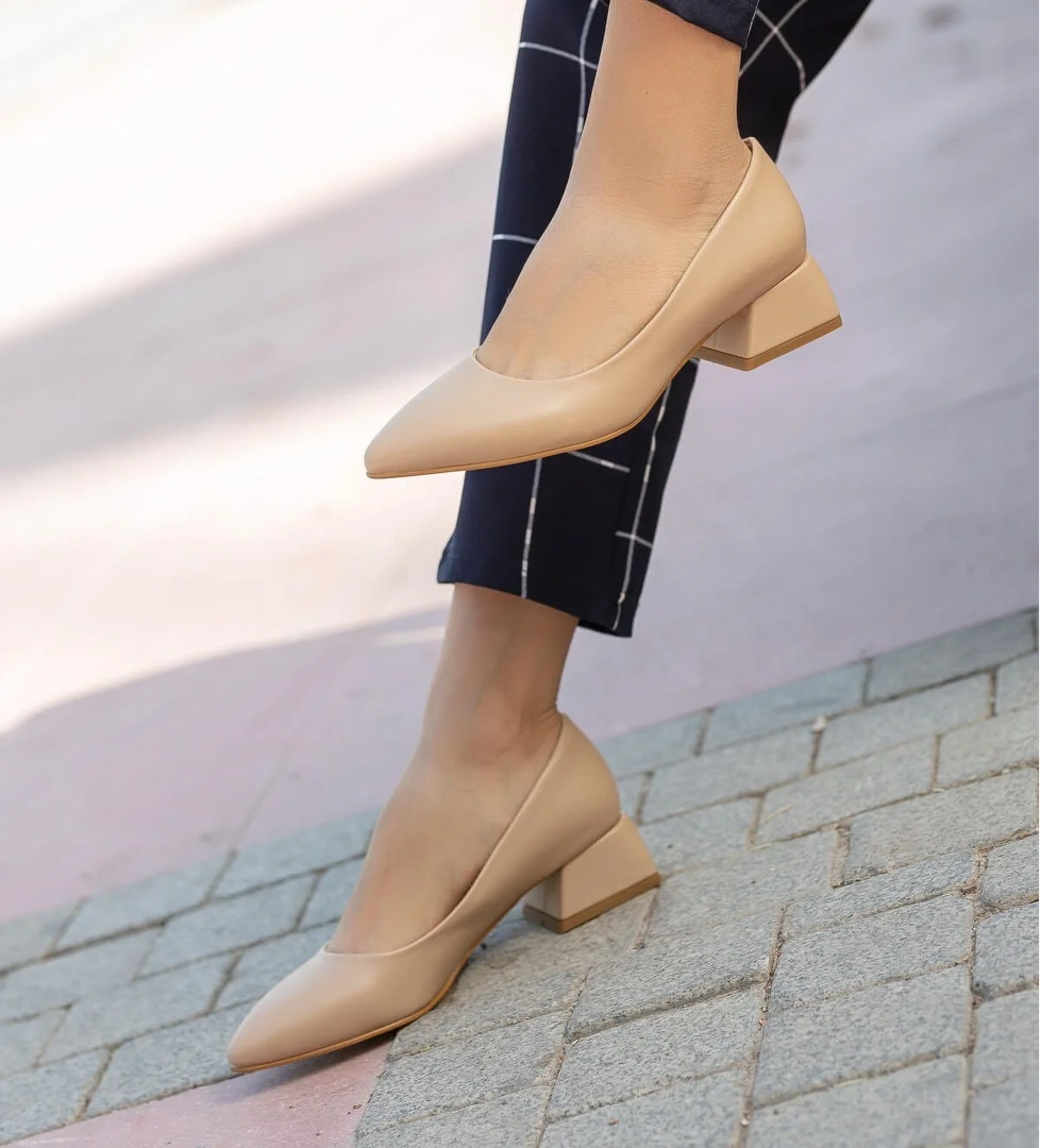 Ccway Kadın Topuklu Ayakkabı BEJ CİLT model görseli