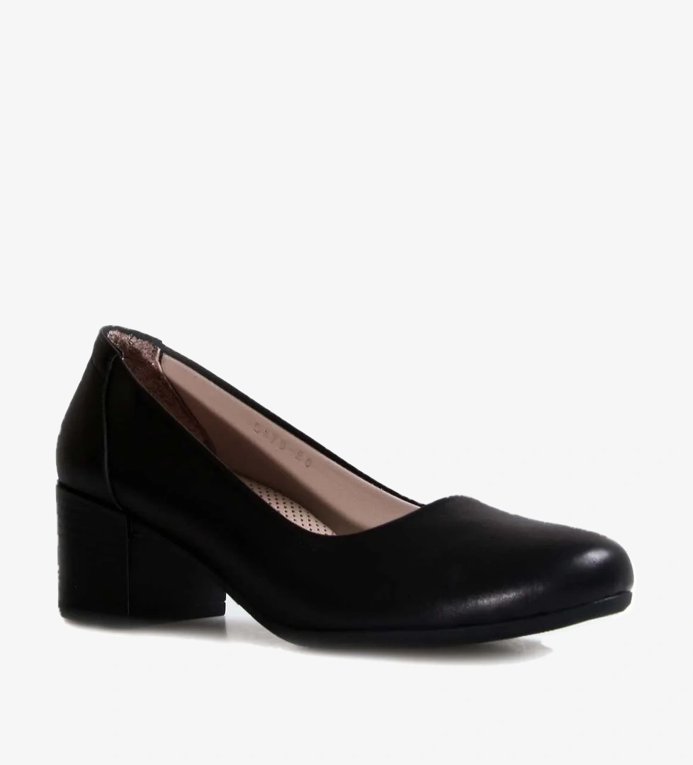 Hakiki Deri Kadın Kalın Topuklu Ayakkabı 889ZA5370 - Görsel 1