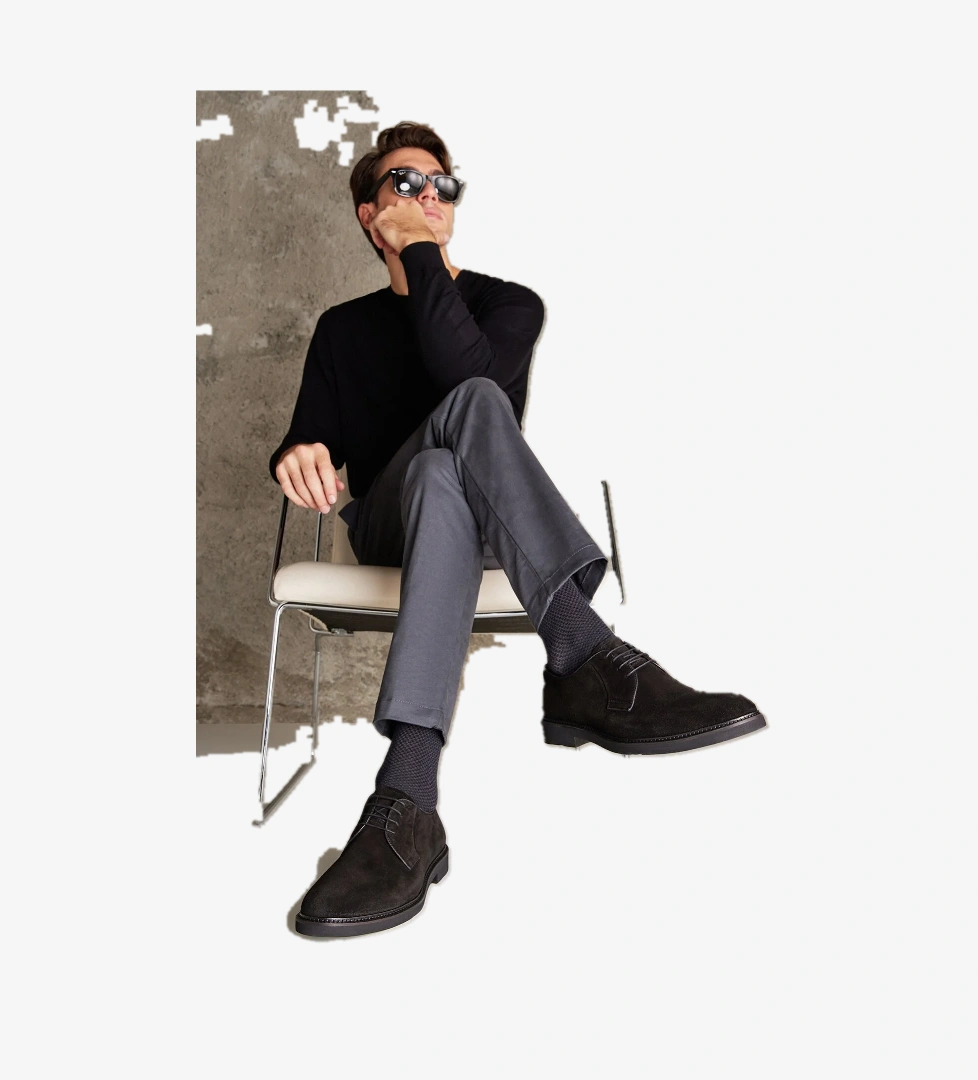 Erkek Hakiki Deri Ayakkabı 141145Z 1519S Siyah