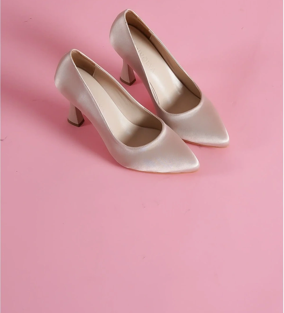 Vest Bej Saten Günlük Kullanım Stiletto