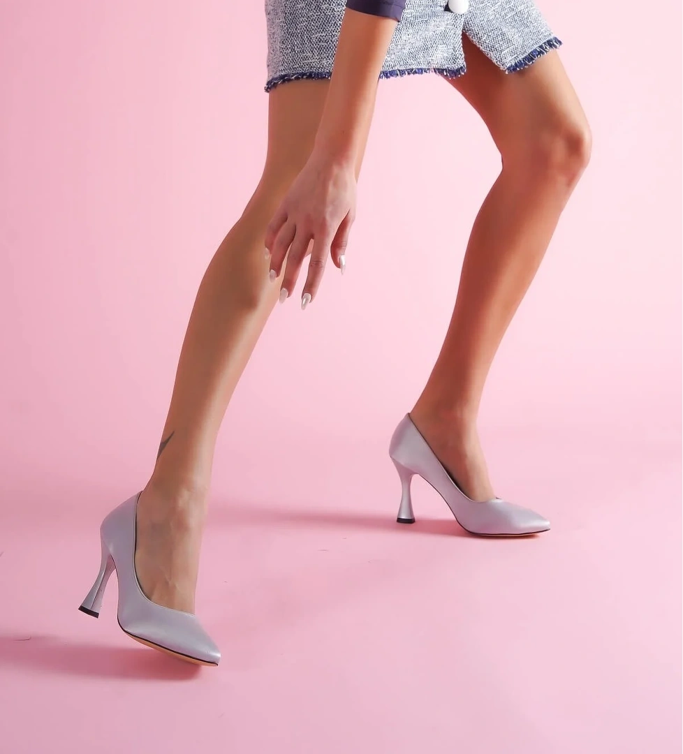 Vest Gri Saten Günlük Kullanım Stiletto