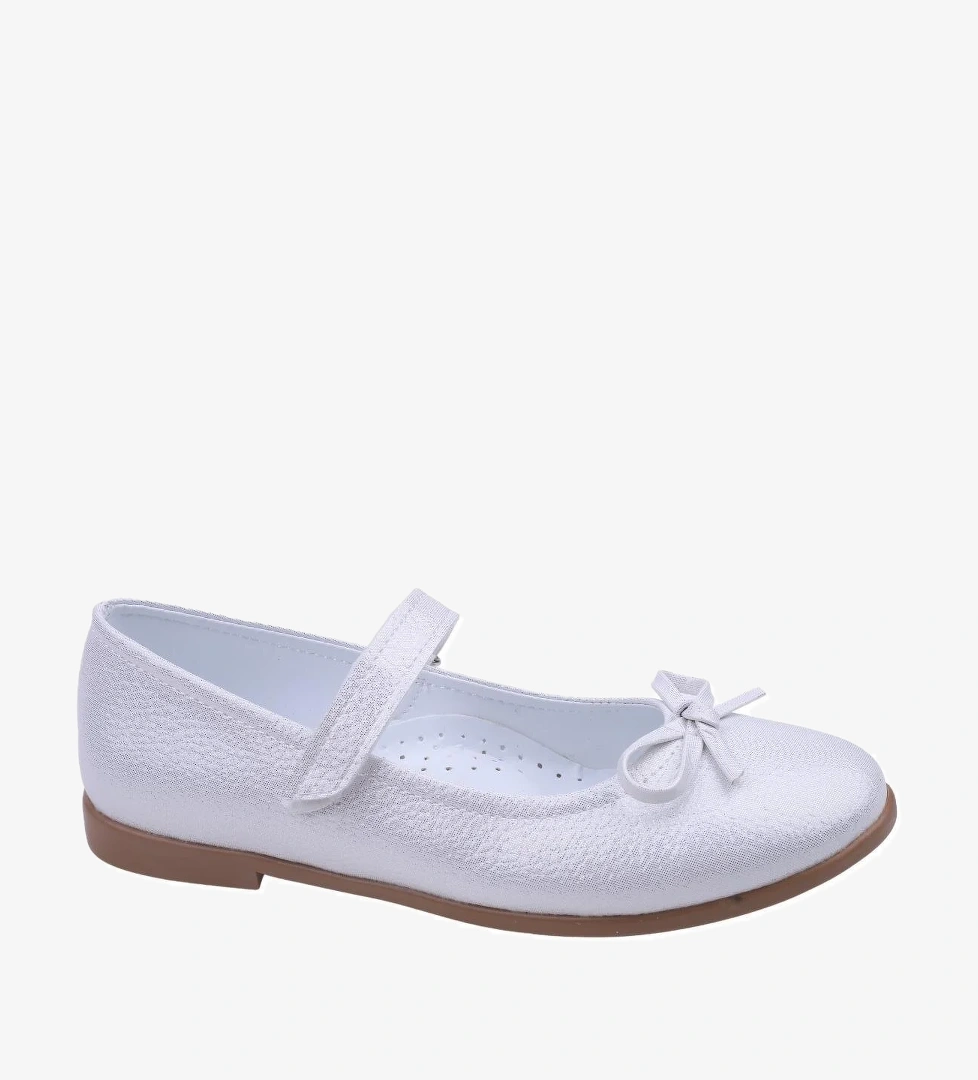 Papuç Sepeti Ortaç 2084 Kız Çocuk Balerin Fiyonk Cırtlı Cilt Babet Ayakkabı model görseli