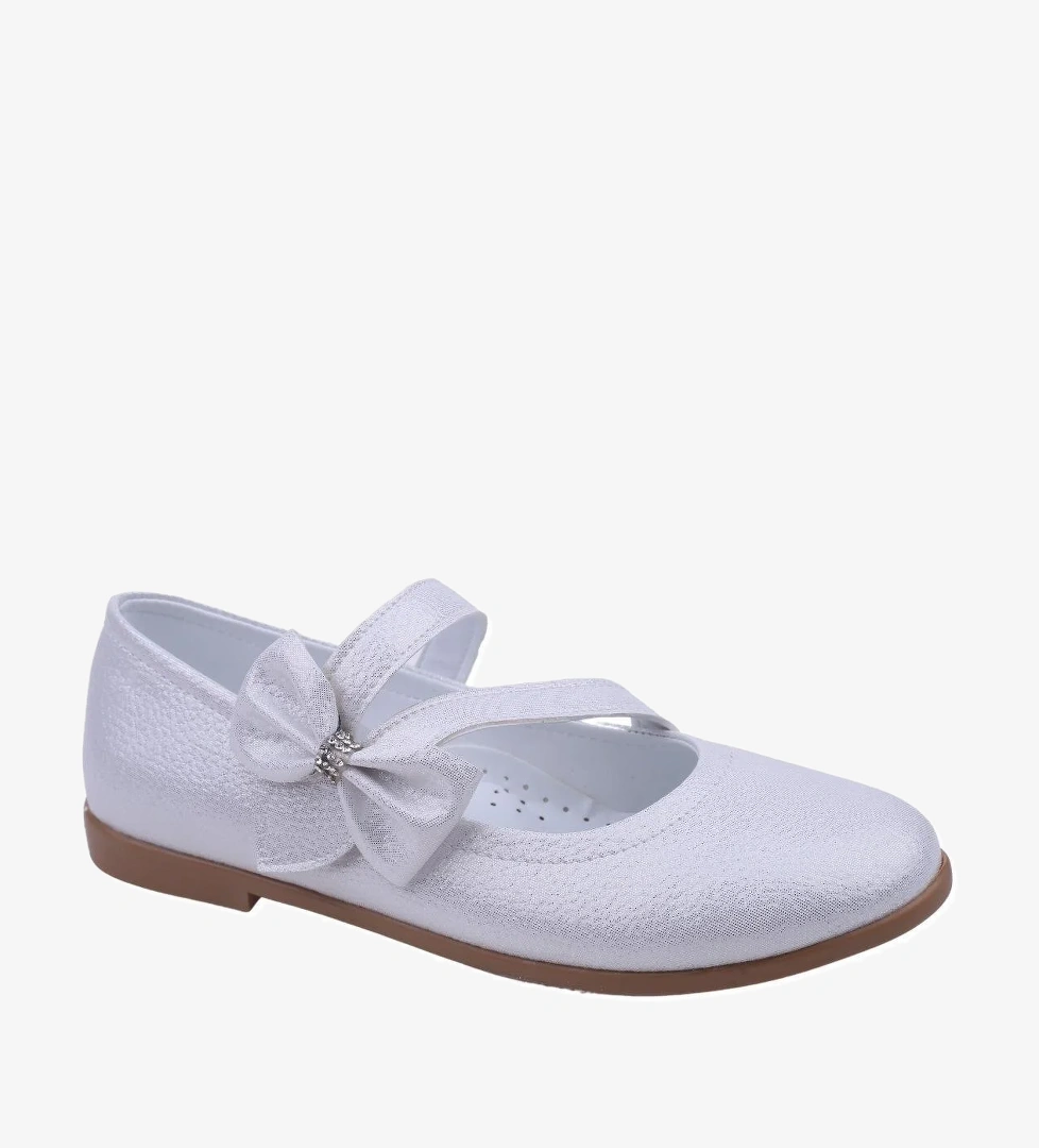 Papuç Sepeti Ortaç 2083 Kız Çocuk Balerin Fiyonk Cırtlı Cilt Babet Ayakkabı model görseli