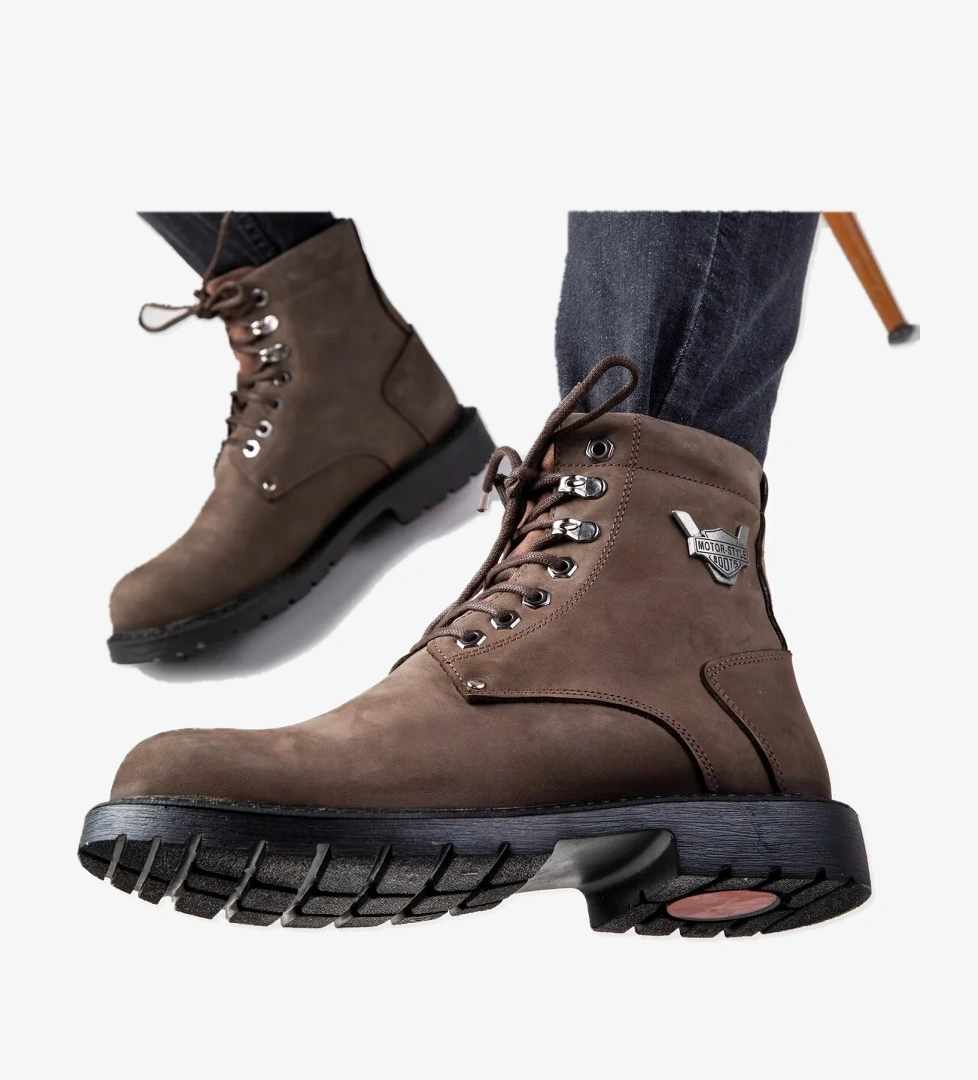 Glaz Hakiki Deri Erkek Bağcıklı Postal Bot, Harley Bot