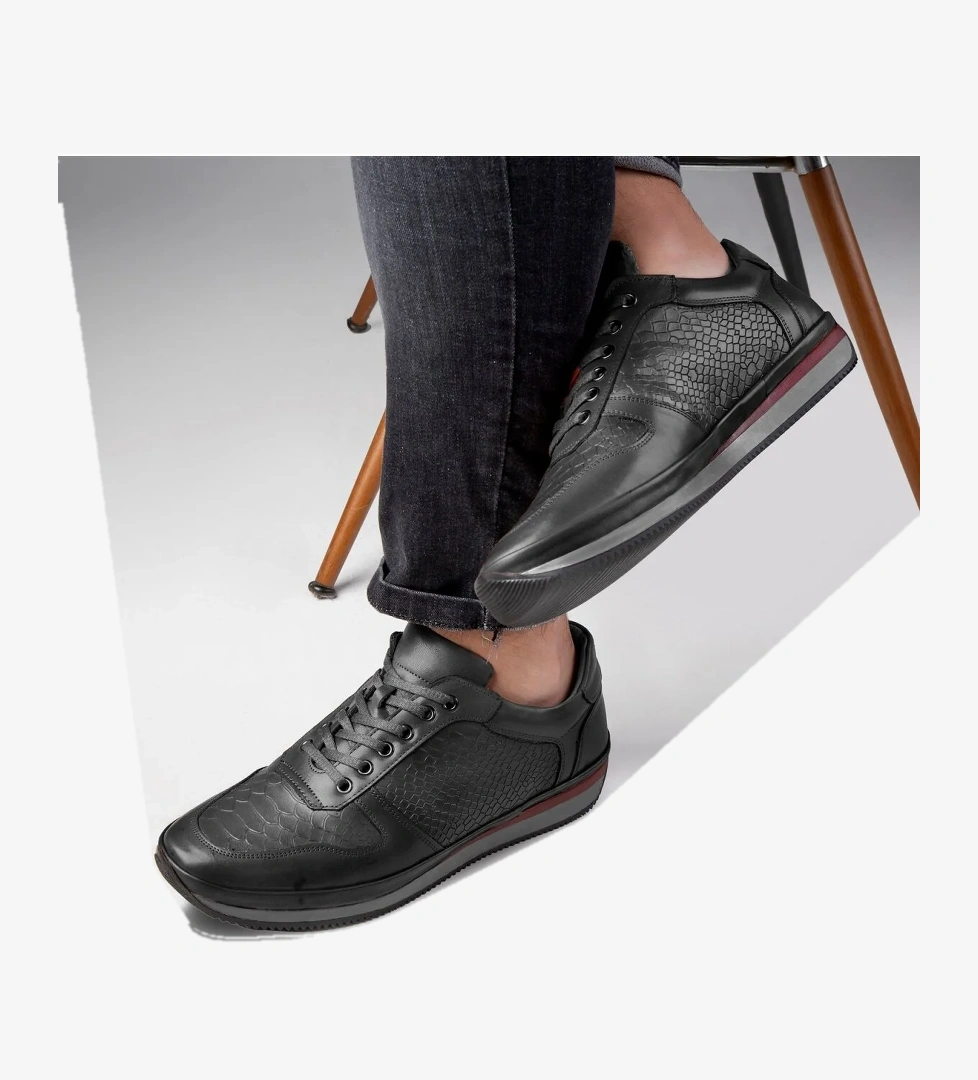 Ducavelli Muster Hakiki Deri Erkek Günlük Ayakkabı, İçi Kürklü Kışlık Ayakkabı model görseli