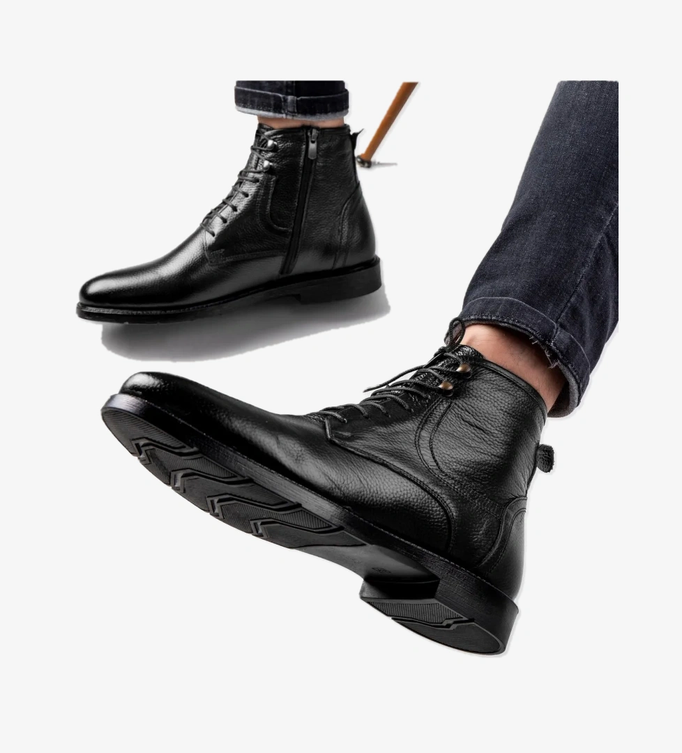 Ducavelli Ducavelli Rico Hakiki Deri Bağcıklı Kauçuk Taban Erkek Bot, Günlük Bot model görseli