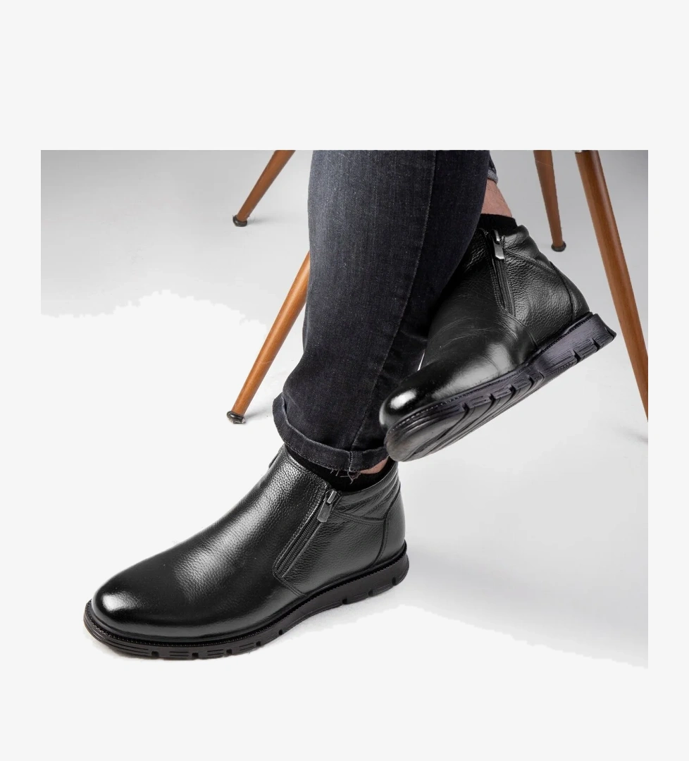 Ducavelli Moyna Hakiki Deri Kauçuk Taban Erkek Kürklü Bot, İçi Bot model görseli