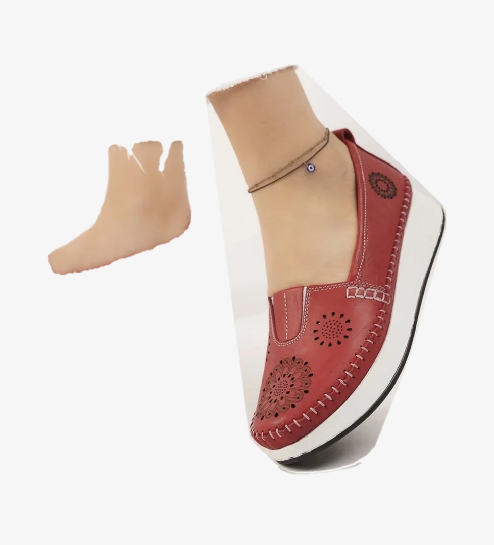 Elit Mn85L21C Kadın Hakiki Deri Espadril Kırmızı