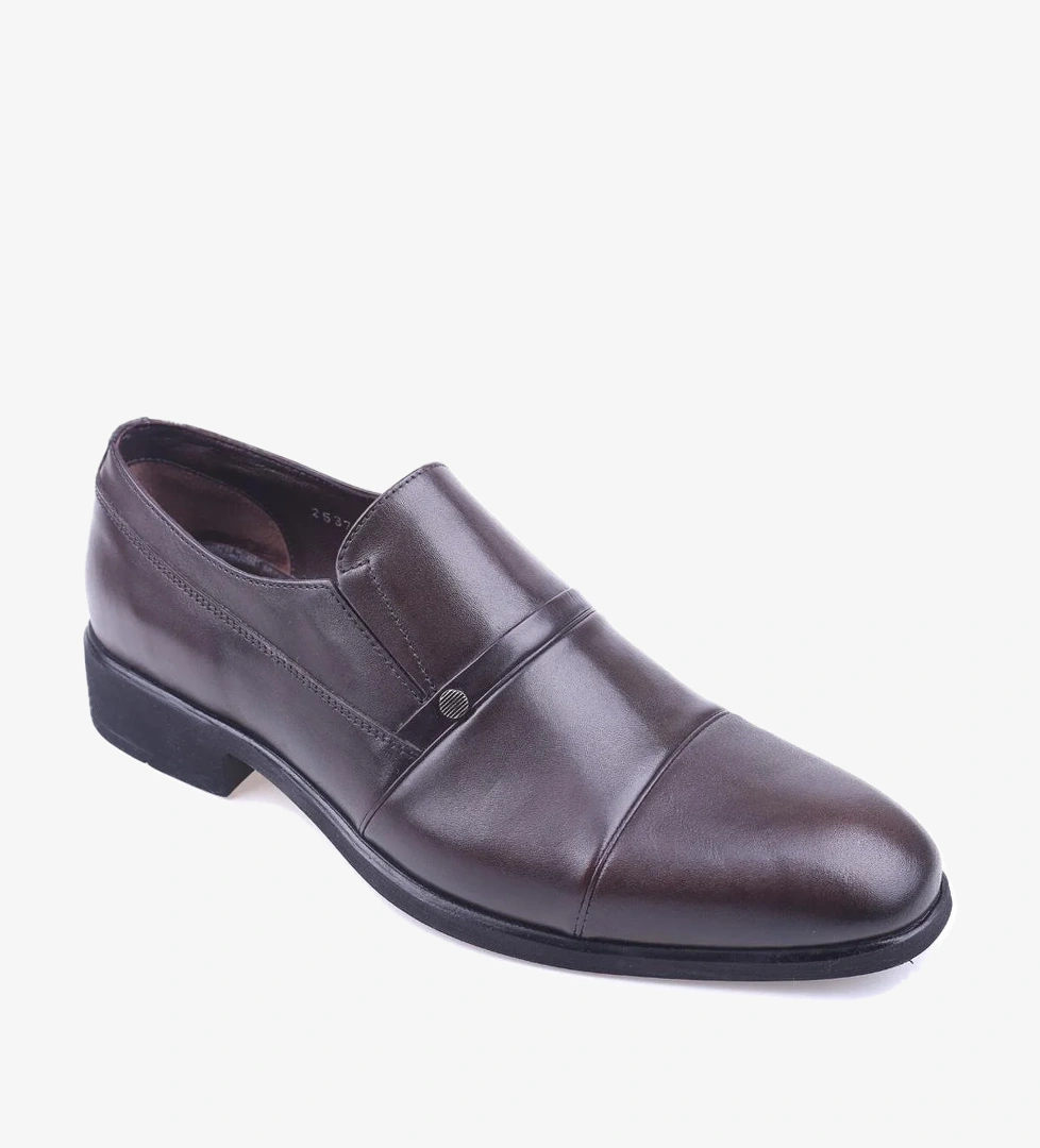 2537 Erkek Hakiki Deri Klasik Bağcıksız Ayakkabı - Görsel 1