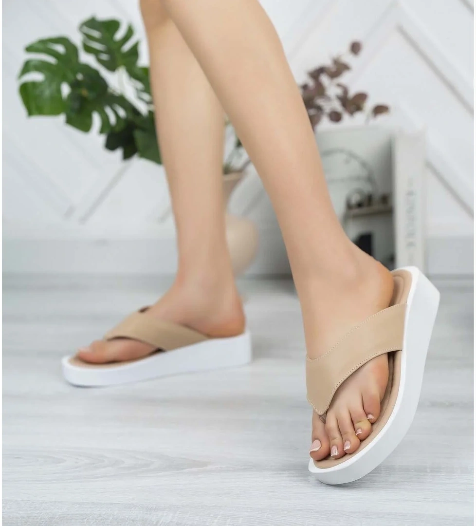 Kadın Garantili Hafif Esnek Poli Taban Parmak Arası Günlük Terlik PPL.5000 Nut